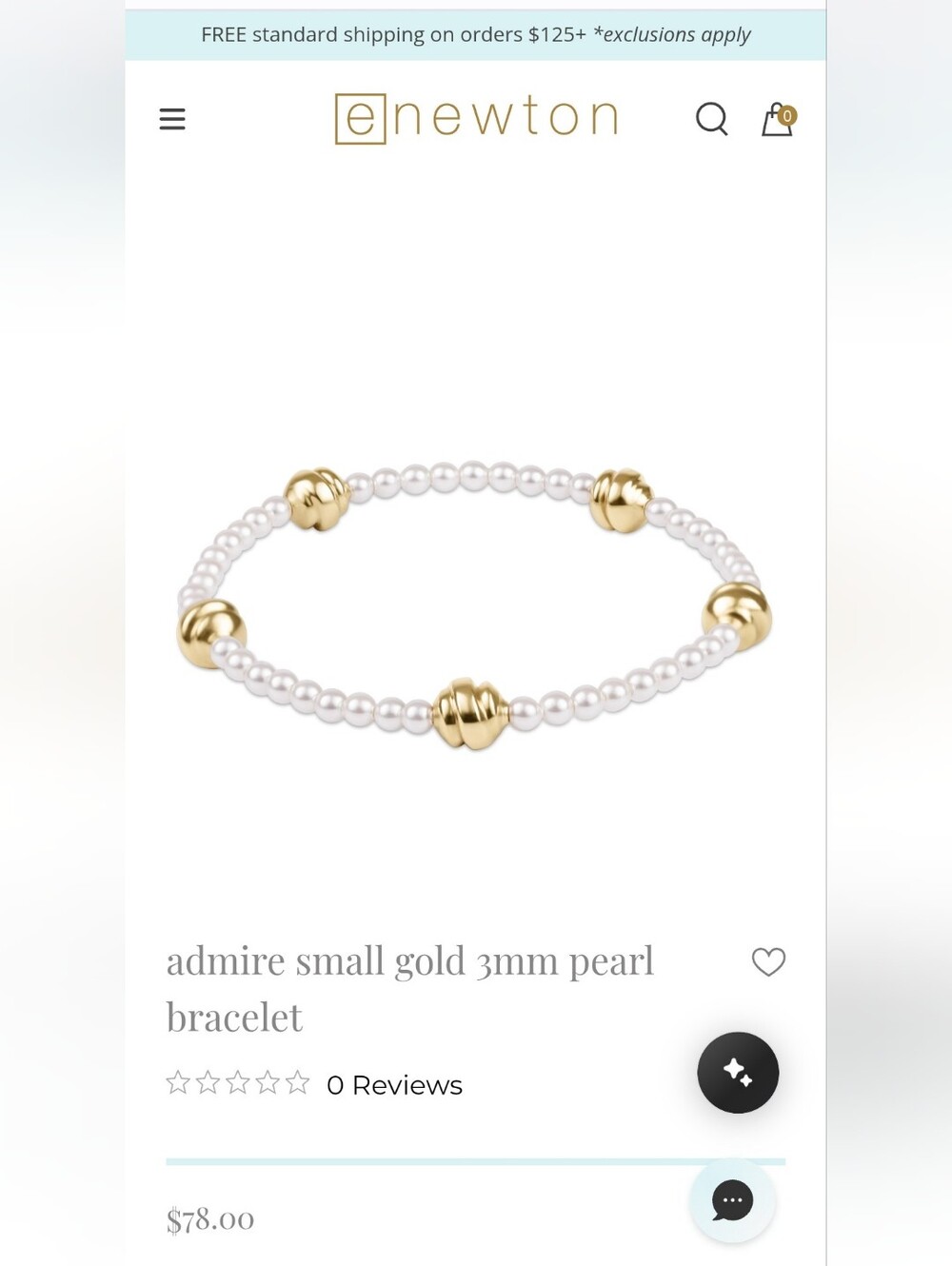 Enewton admire small gold 3mm pearl bracelet Nwt